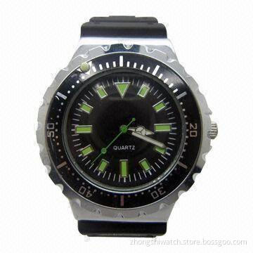 Sporty Promotional Watch, New Design Dial with Luminous Hands and Elegant Black PU Band, Best Choice